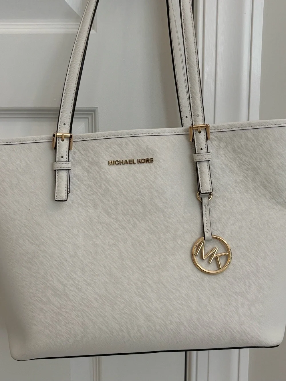 Michael Kors White Leather Tote Bag - Picture 4 of 4
